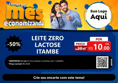 Modelo de Cartaz para Cartaz A4 Horizontal com o tema Comece O Mês Economizando para Frios e Laticínios
