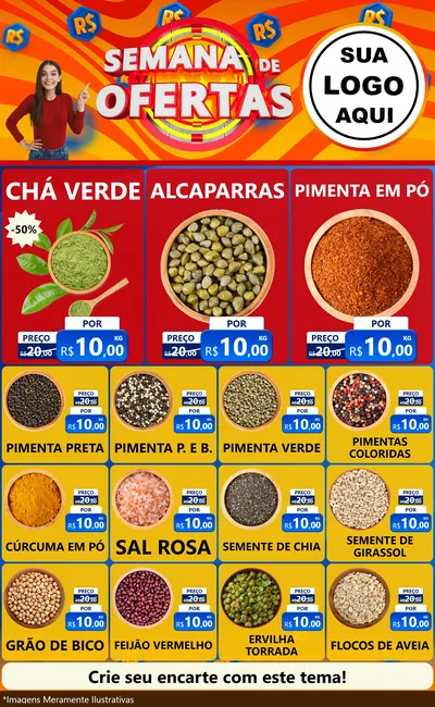Modelo de Encarte para Encarte Grande com o tema Semana de Ofertas para Produtos Naturais
