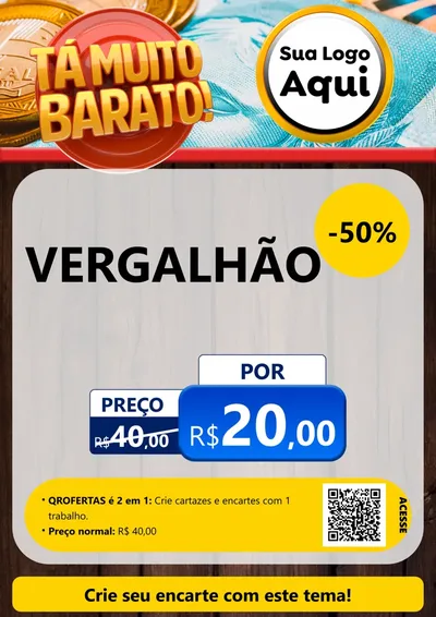 Modelo de Cartaz para Cartaz A4 Vertical com o tema Está Muito Barato para Ferragens