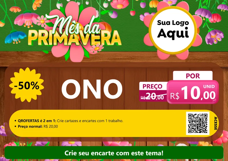 Modelo de Cartaz para Cartaz A4 Horizontal com o tema Mês da Primavera para Óticas