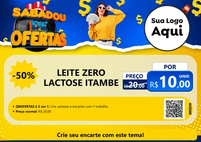 Modelo de Cartaz para Cartaz A4 Horizontal com o tema Sabadou de Ofertas para Frios e Laticínios