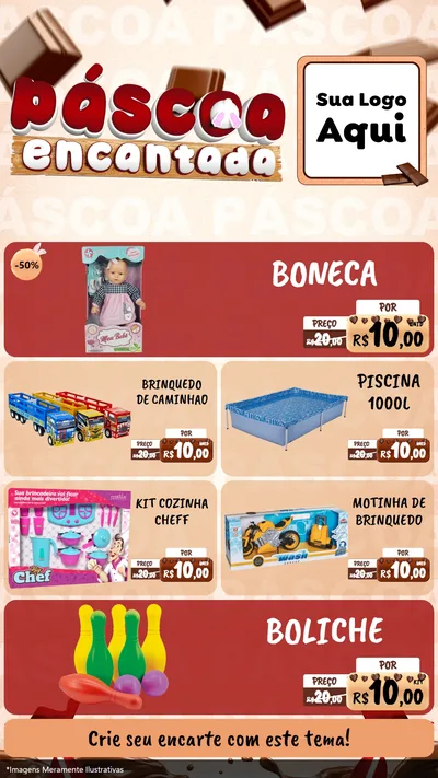 Modelo de TV para TV Vertical com o tema Páscoa Encantada para Brinquedos