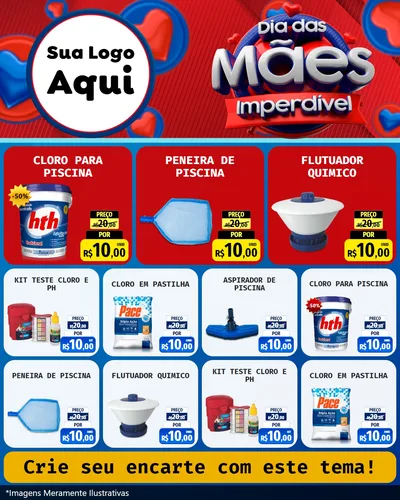 Modelo de Rede Social para Feed Instagram com o tema Dia Das Mães Imperdível para Produtos para Piscina