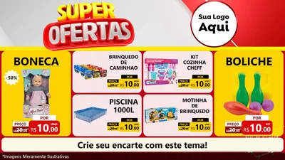 Modelo de TV para TV Horizontal com o tema Super Ofertas para Brinquedos