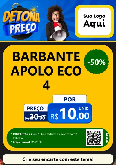 Modelo de Cartaz para Cartaz A4 Vertical com o tema Detona Preços para Armarinho e Aviamentos