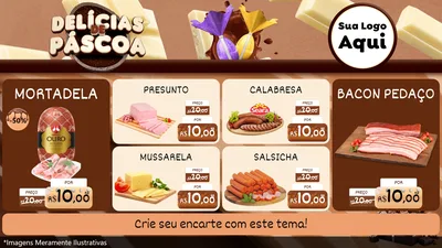 Modelo de TV para TV Horizontal com o tema Delícias de Páscoa para Frios e Laticínios