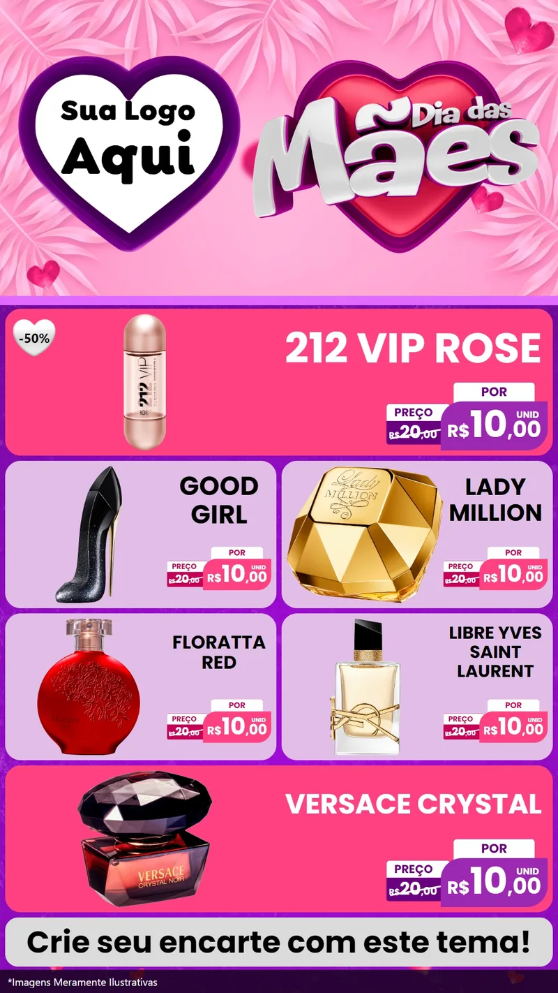 Modelo de TV para TV Vertical com o tema Dia das Mães para Perfumes