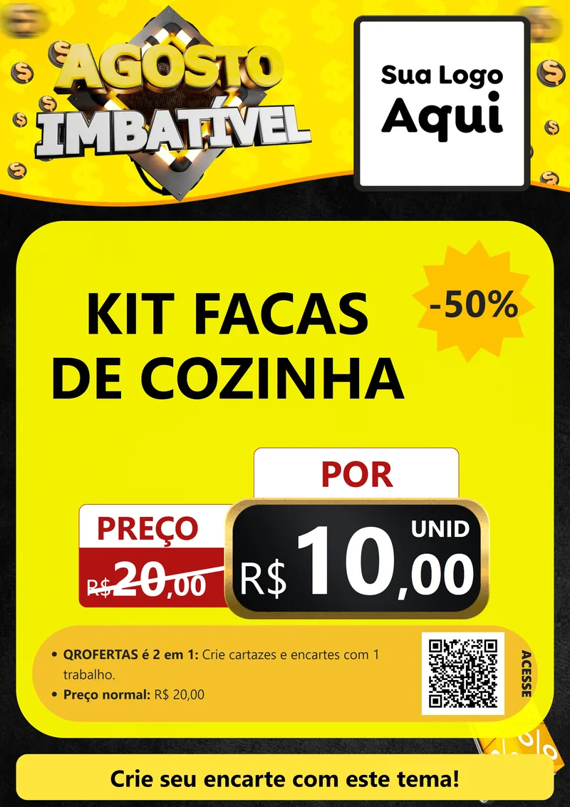 Modelo de Cartaz para Cartaz A4 Vertical com o tema Agosto Imbatível para Utilidades Domésticas