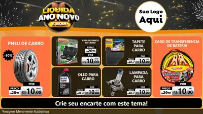Modelo de TV para TV Horizontal com o tema Liquida Ano Novo É Aqui! para Auto peças