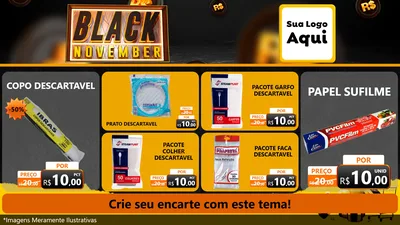 Modelo de TV para TV Horizontal com o tema Black November para Embalagens