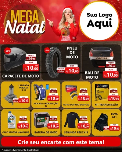 Modelo de Rede Social para Feed Instagram com o tema Mega Natal para Moto peças