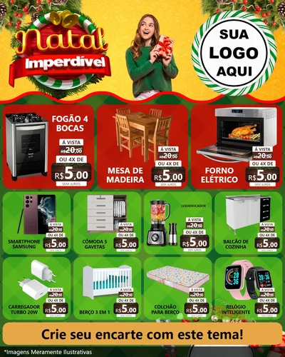 Modelo de Rede Social para Feed Instagram com o tema Natal Imperdível para Móveis e Eletro