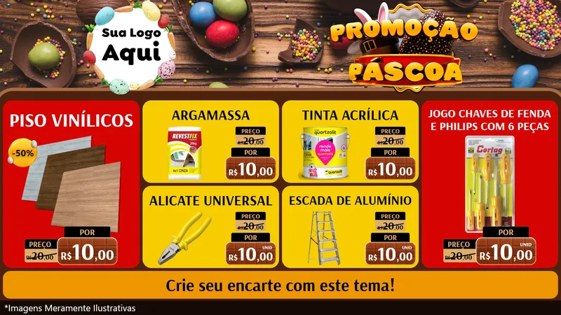 Modelo de TV para TV Horizontal com o tema Promoção Páscoa para Material para Construção