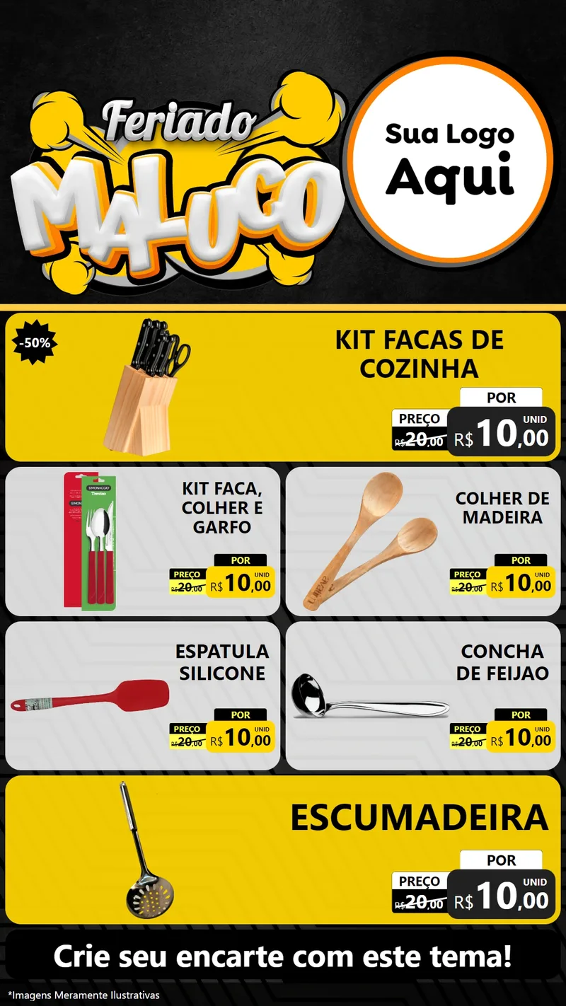 Modelo de TV para TV Vertical com o tema Feriado Maluco para Utilidades Domésticas
