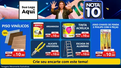 Modelo de TV para TV Horizontal com o tema Nota 10 para Material para Construção