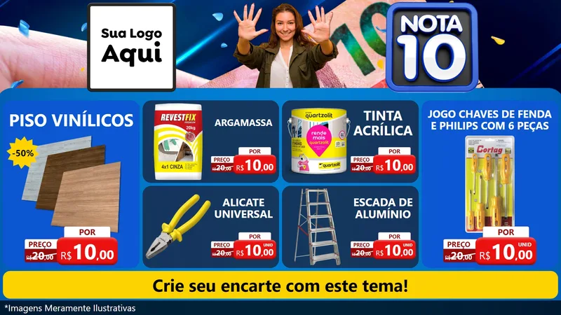 Modelo de TV para TV Horizontal com o tema Nota 10 para Material para Construção