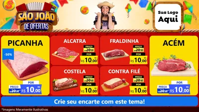 Modelo de TV para TV Horizontal com o tema São João de Ofertas para Açougue