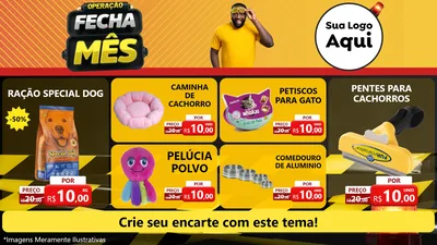 Modelo de TV para TV Horizontal com o tema Operação Fecha Mês para Pet Shop