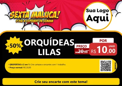 Modelo de Cartaz para Cartaz A4 Horizontal com o tema Sexta Maluca! para Floricultura e jardim