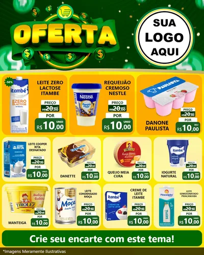 Modelo de Rede Social para Feed Instagram com o tema Oferta para Frios e Laticínios