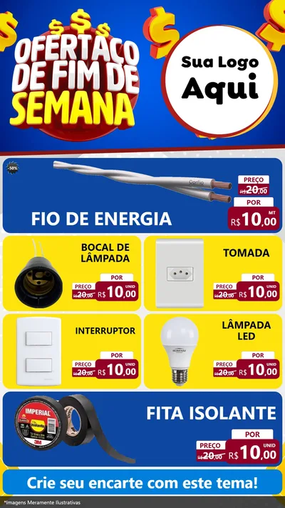 Modelo de TV para TV Vertical com o tema Ofertaço de Fim de Semana para Materiais Elétricos