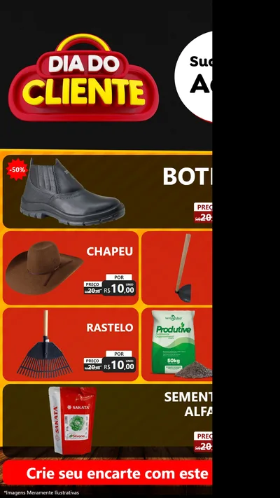 Modelo de TV para TV Vertical com o tema Dia do Cliente para Agropecuária
