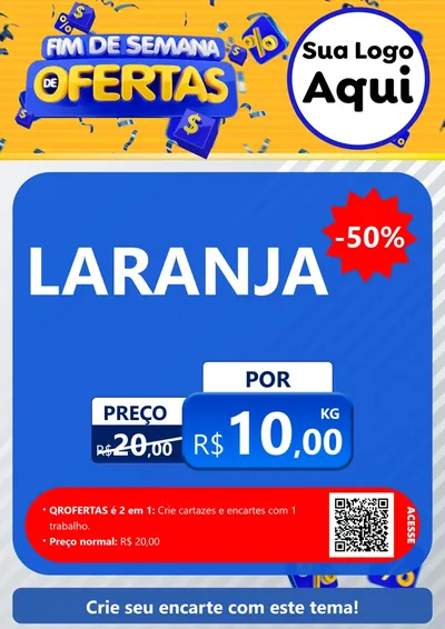 Modelo de Cartaz para Cartaz A4 Vertical com o tema Fim de Semana de Ofertas para Hortifrúti
