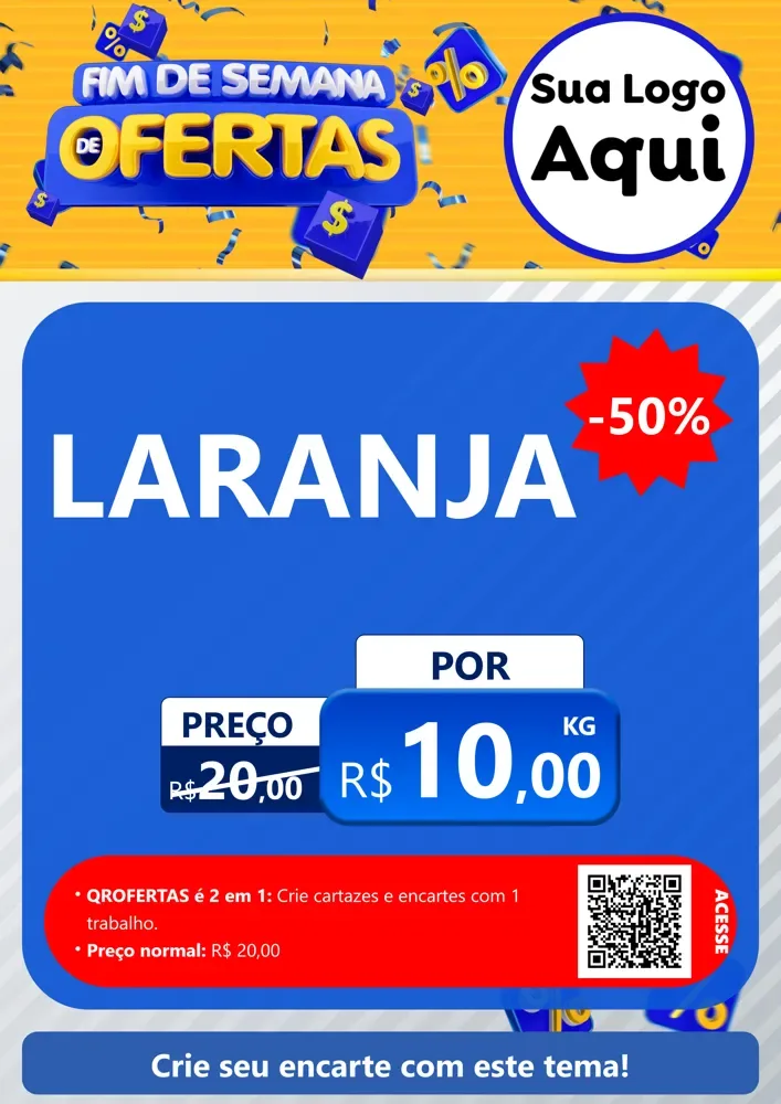 Modelo de Cartaz para Cartaz A4 Vertical com o tema Fim de Semana de Ofertas para Hortifrúti