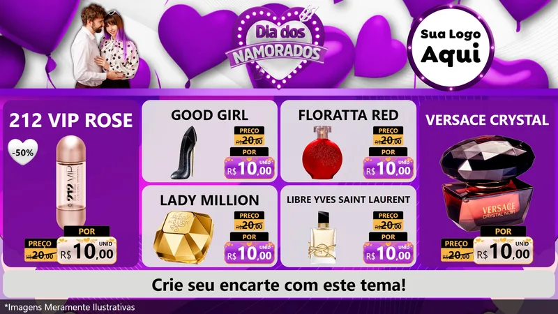 Modelo de TV para TV Horizontal com o tema Dia dos Namorados para Perfumes