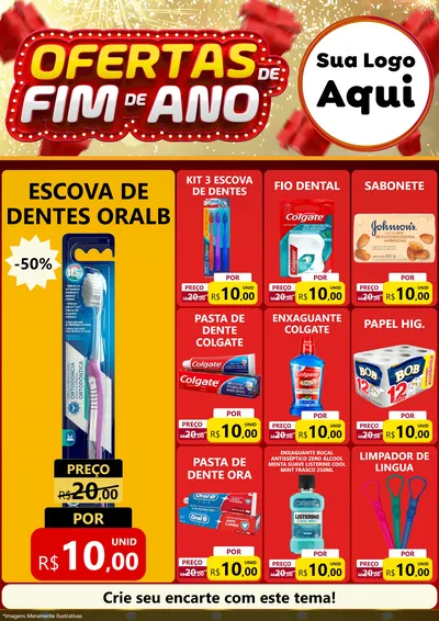 Modelo de Encarte para Encarte A4 Vertical com o tema Ofertas de Fim de Ano para Higiene Pessoal