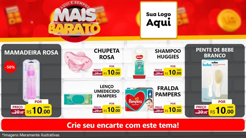 Modelo de TV para TV Horizontal com o tema Mais Barato para Bebês