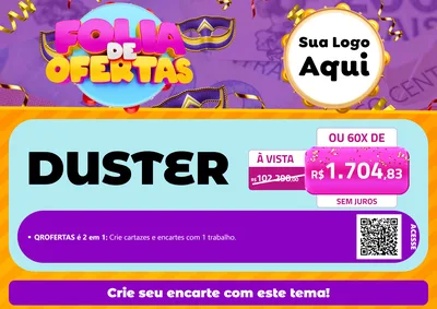 Modelo de Cartaz para Cartaz A4 Horizontal com o tema Folia de Ofertas para Concessionaria de Carros