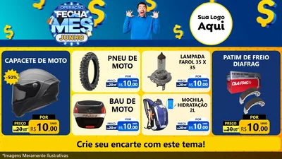 Modelo de TV para TV Horizontal com o tema Operação Fecha Mês, Junho para Moto peças