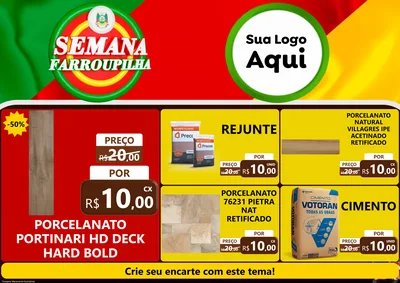 Modelo de Encarte para Encarte A4 Horizontal com o tema Semana Farroupilha para Pisos e revestimentos