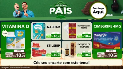 Modelo de TV para TV Horizontal com o tema Mês dos Pais para Farmácia