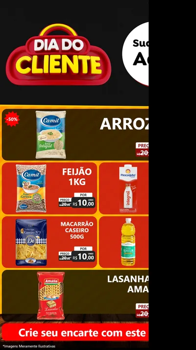 Modelo de TV para TV Vertical com o tema Dia do Cliente para Supermercado