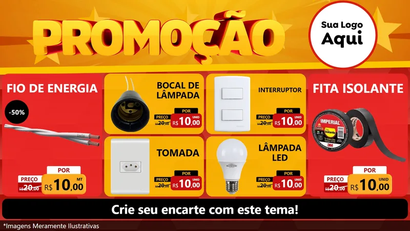 Modelo de TV para TV Horizontal com o tema Promoção para Materiais Elétricos