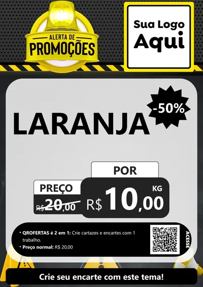 Modelo de Cartaz para Cartaz A4 Vertical com o tema Alerta de Promoções para Hortifrúti