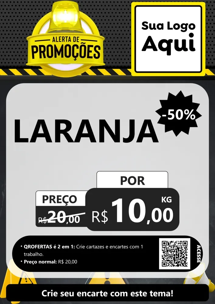 Modelo de Cartaz para Cartaz A4 Vertical com o tema Alerta de Promoções para Hortifrúti