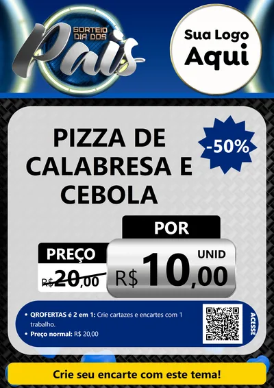 Modelo de Cartaz para Cartaz A4 Vertical com o tema Sorteio Dia Dos Pais para Pizzaria