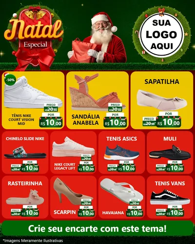 Modelo de Rede Social para Feed Instagram com o tema Natal Especial para Calçados