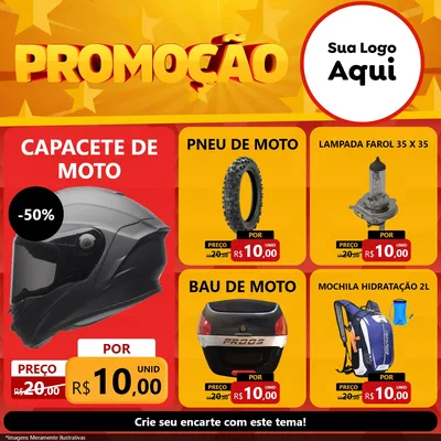 Modelo de Rede Social para Feed Facebook com o tema Promoção para Moto peças