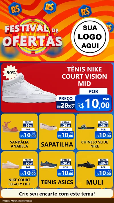 Modelo de Rede Social para Stories com o tema Festival de Ofertas para Calçados