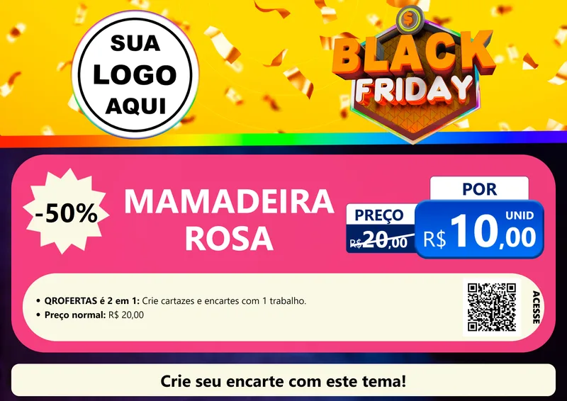 Modelo de Cartaz para Cartaz A4 Horizontal com o tema Black Friday para Bebês
