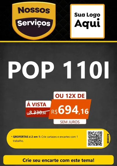 Modelo de Cartaz para Cartaz A4 Vertical com o tema Nossos Serviços para Concessionaria de Motos
