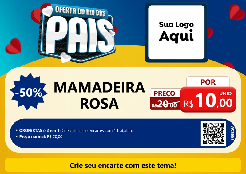 Modelo de Cartaz para Cartaz A4 Horizontal com o tema Oferta Do Dia Dos Pais para Bebês