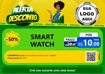 Modelo de Cartaz para Cartaz A4 Horizontal com o tema Alerta de Desconto para Informática