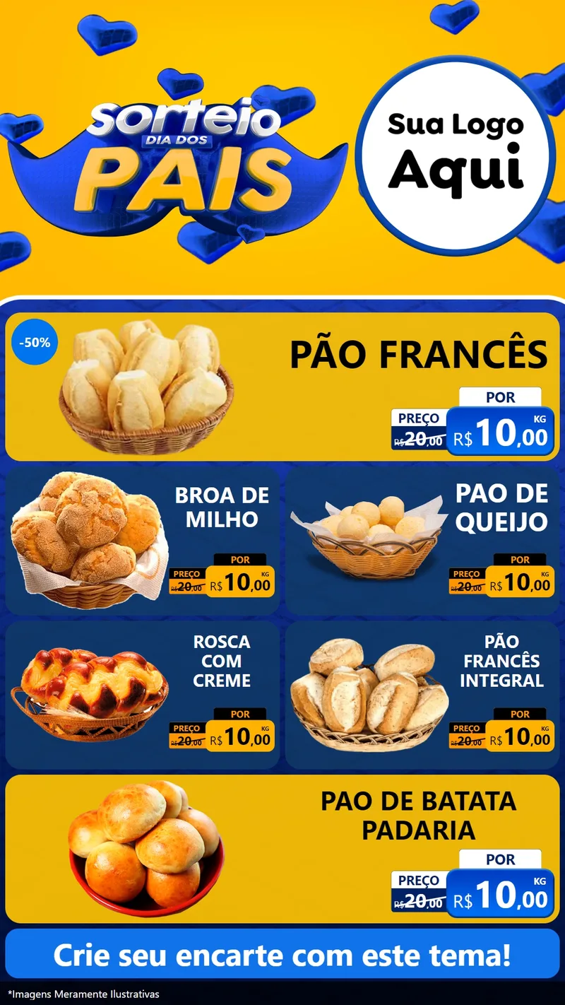 Modelo de TV para TV Vertical com o tema Sorteio Dia dos Pais para Padaria
