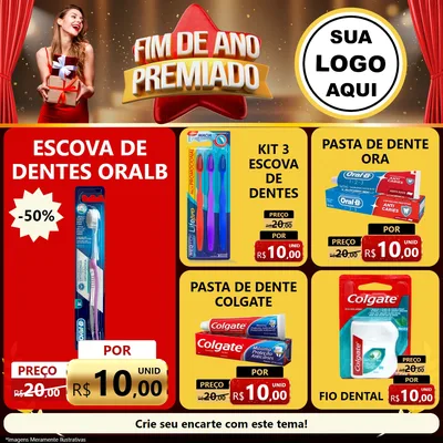Modelo de Rede Social para Feed Facebook com o tema Fim de Ano Premiado para Higiene Pessoal