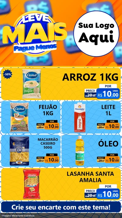 Modelo de TV para TV Vertical com o tema Leve Mais, Pague Menos para Supermercado